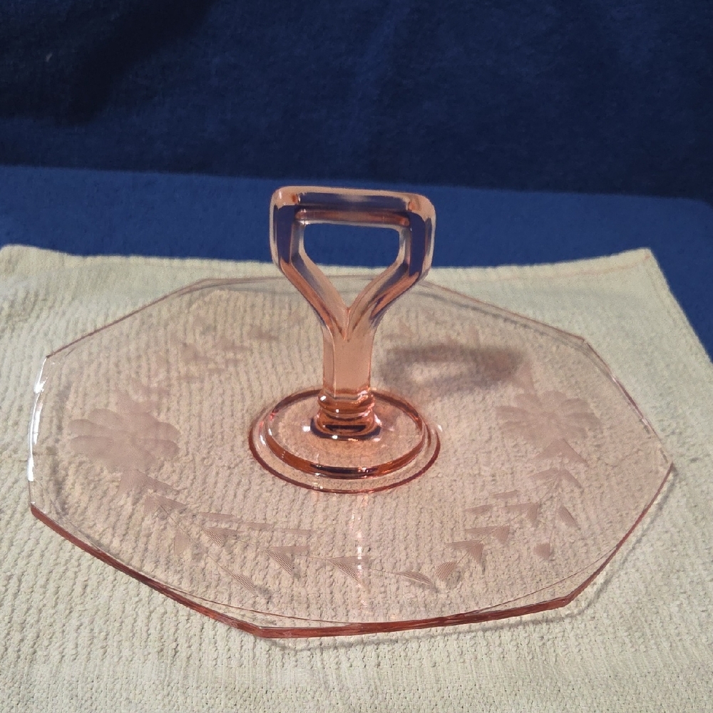 Pink Depression Glass Srrving Plate